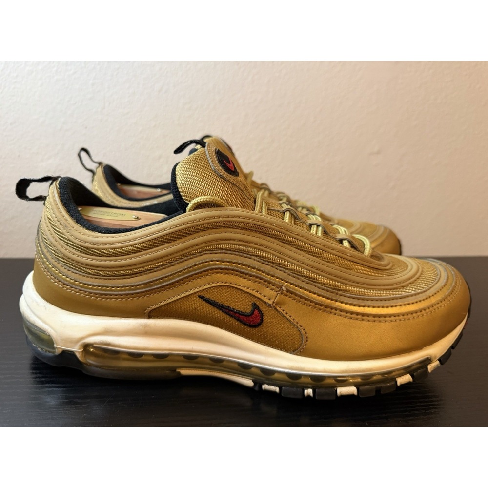 Men's Nike Air Max 97 OG Metallic Gold Golden Bullet Shoes Size 12 (DM0028-700)